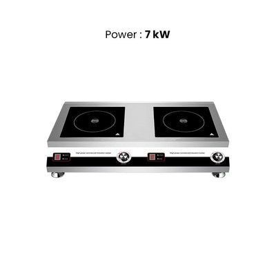 THS ALP-CX002 Commercial Induction Cooker With Two Burners 7 kW, Single Phase, 75 x 43 x 14.5 cm - HorecaStore