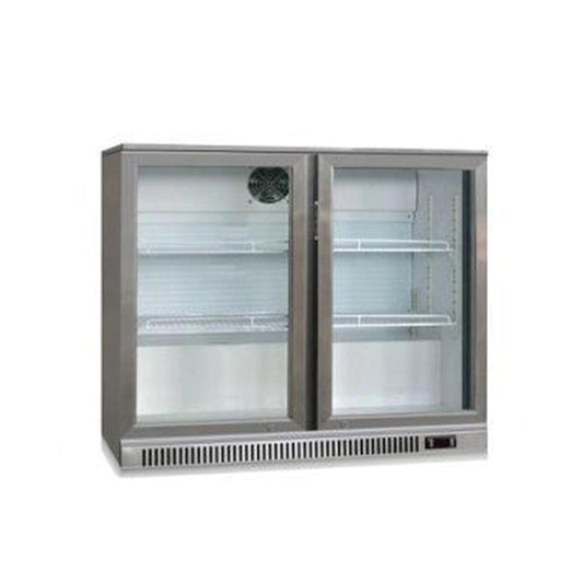 Lava Inox Bar Cooler with Two Sliding Doors, 201 L, 92 x 51 x 89.5 cm