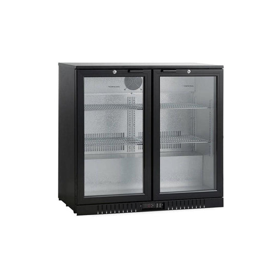 THS BC02SS Two Door Bar Cooler With Frosted Frame 0.15 kW, 92 x 51 x 89.5 cm - HorecaStore