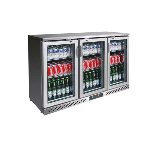 THS BC03SS Three Doors Bar Cooler With Frosted Frame, Power 0.77 kW, 133.5 x 51 x 89.5 cm