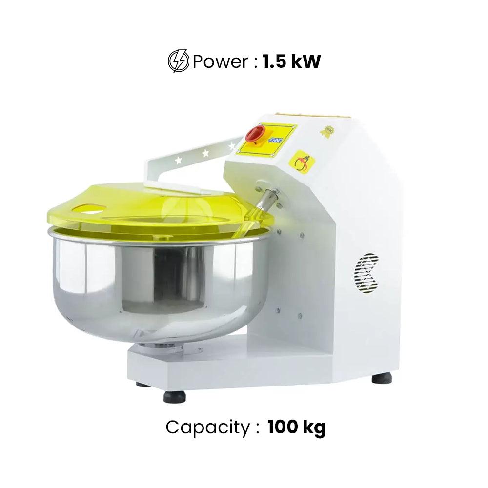 THS HHY-100T Dough Kneading Machine, Flour Capacity 100 kg 1.50 kW, 123 x 92 x 101 cm - HorecaStore