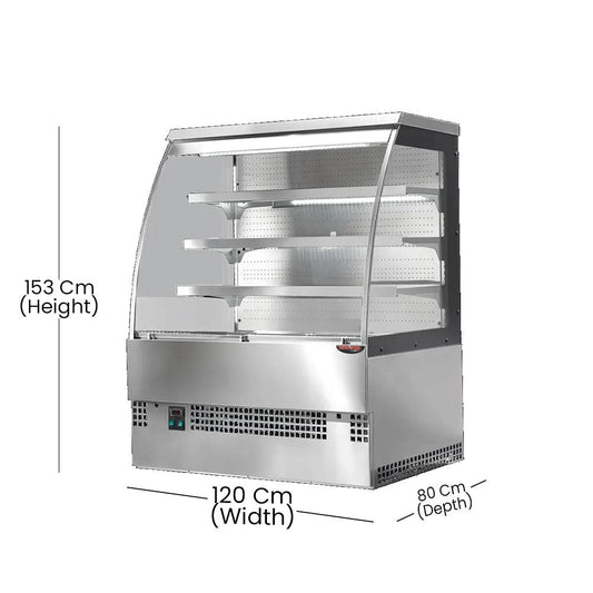 Tecnodom EVO120VSELF Ventilated Self Service Counter Open Type, 3 Shelves 1.15 kW, 120 x 80 x 153 cm - HorecaStore