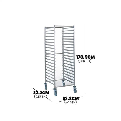 Tournus 804209 Euronorm slide trolleys 20 Tray Capacity, 63.8 X 33.2 X 178.5 cm - HorecaStore