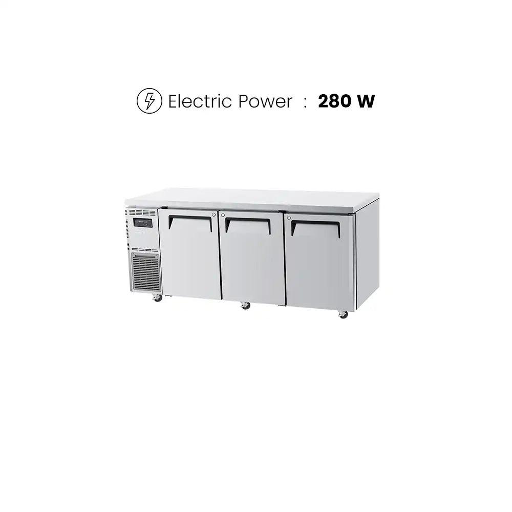 Turbo Air KUR18-3 Refrigerator Three Door under Counter Chiller 280W, 180 X 70 X 85.5 cm - HorecaStore