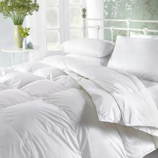 Royale Hotel Linen Down Duvet Single, Outer Fabric Down Proof 233 TC 100% Cotton, 70% White Duck Feather 30% White Duck Down, 160 X 220 cm