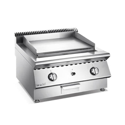 Commercial Griddle Gas, L 70 x W 70 x H 50 cm, Heavy Duty Stainless Steel Flat Top Countertop - HorecaStore