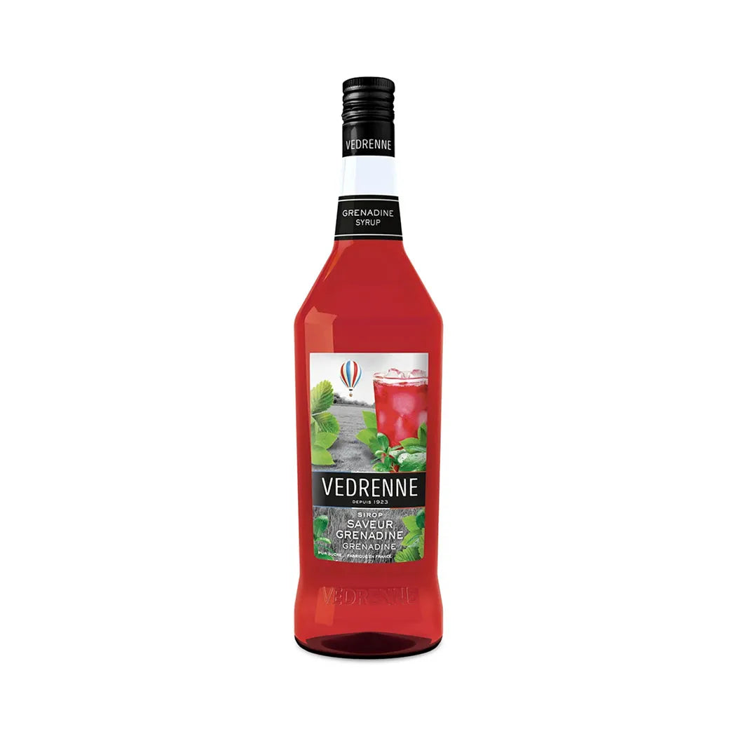 Vedrenne Grenadine Syrup - Bright Crimson Red, 6 x 1 Liter Pack