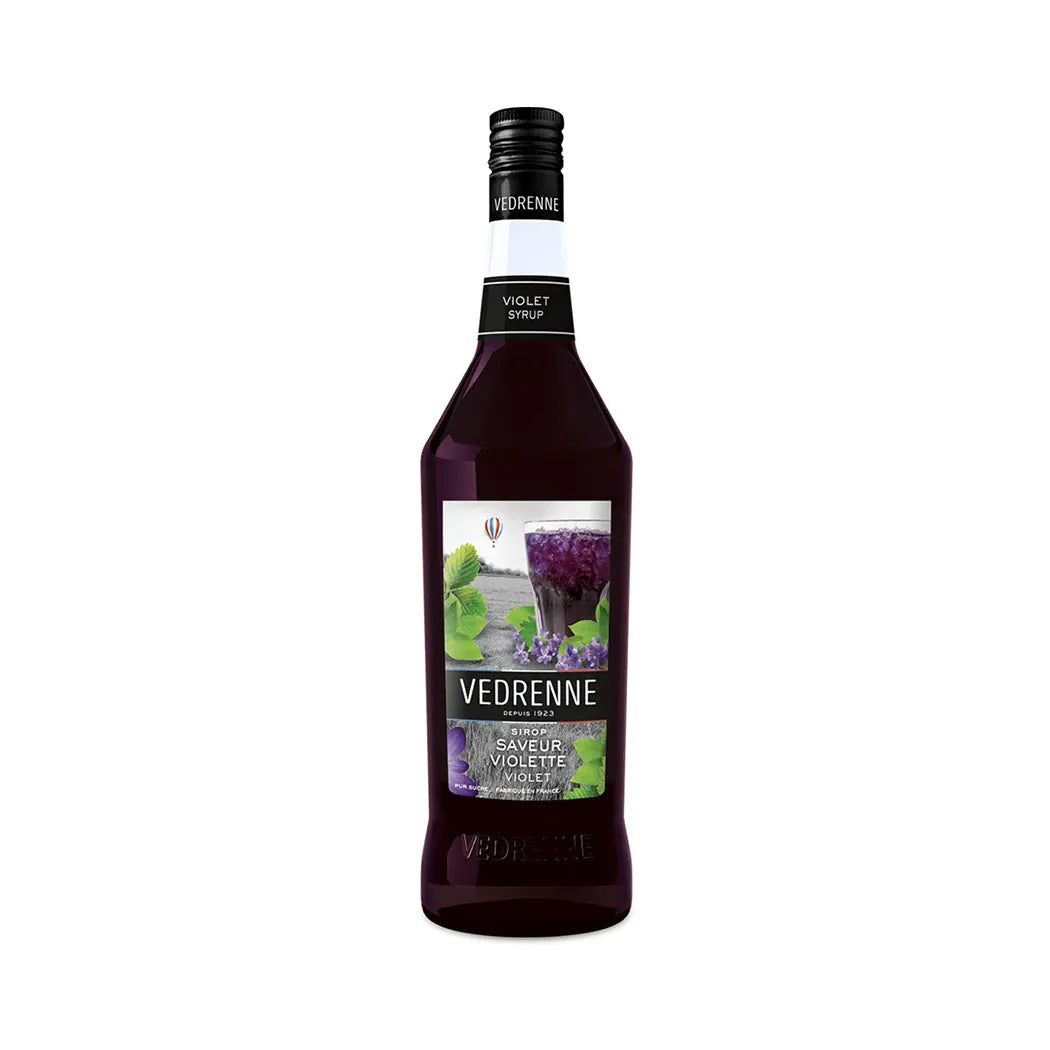 Vedrenne Violet Flavored Syrup - 6 x 1 Liter Pack