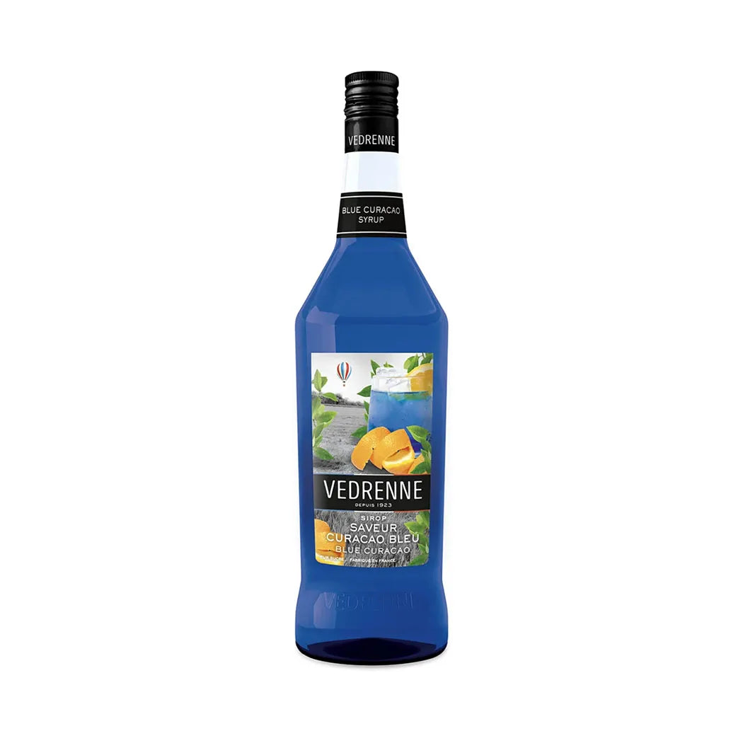 Vedrenne Blue Curacao Flavoring Syrup - 6 x 1 Liter Pack