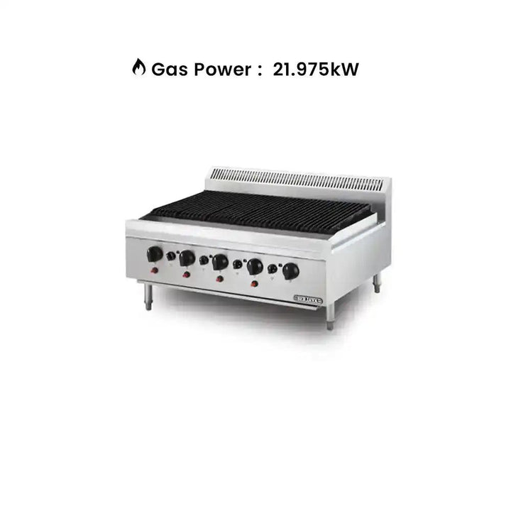 Berjaya CB5B-17 Gas Char Broiler Table Top 5 Burners, Power 21.975 KW - HorecaStore