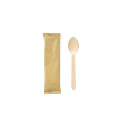 Hotpack Wrapped Wooden Dessert Spoons, 500 PCs