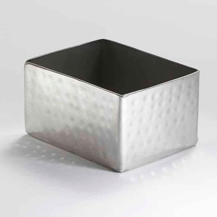 American Metalcraft HMSPH4 Stainless Steel Square Hammered Finish Bud Vase & Sugar Packet/Cube Holder L 8 x W 7 x H 5 cm   HorecaStore