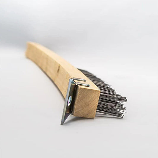 American Metalcraft 1347 Brush With Wooden Handle Tempered Steel Bristles 35 x 15 cm   HorecaStore