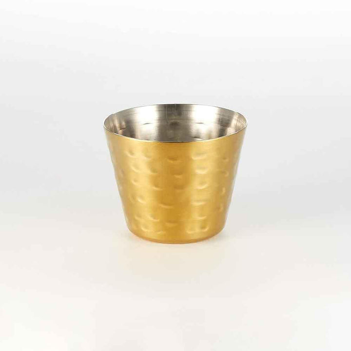 American Metalcraft HAMSCG Stainless Steel Round Hammered Finish Sauce Cup Gold, Ø 6 cm X H 5 cm   HorecaStore