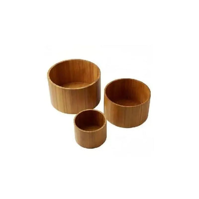 American Metalcraft RBRS3 Round Wooden Riser, Set of 3