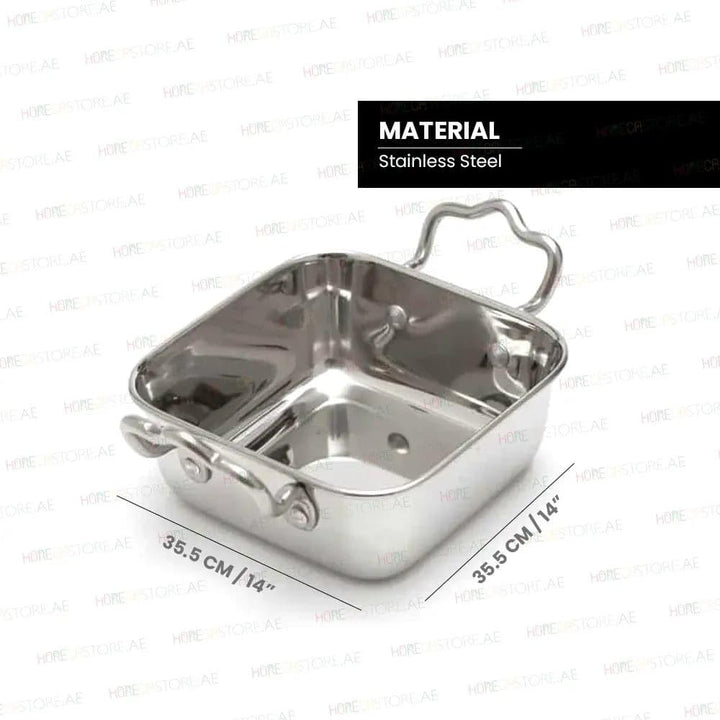 American Metalcraft Stainless Steel Mini Roasting Pan, L 14 x W 14 x H 5 cm   HorecaStore