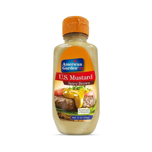 American Garden Mustard Squeeze Clear Spicy Brown 12 x 12oz   HorecaStore