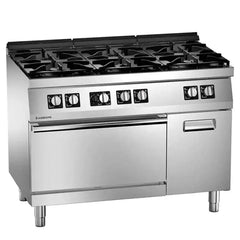 Angelo PO 2S1FA0G Gas Cooking Range 6 Burners With Gas Static Oven And Cabinet, 120 X 72 X 90 cm, Power 40 KW