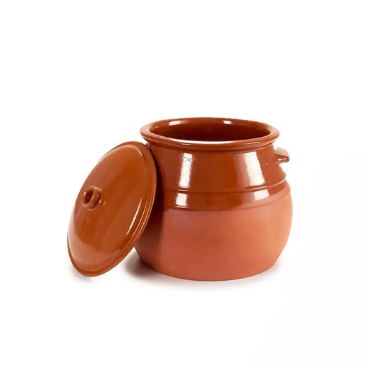 Arte Regal Clay Belly Cooking Pot Brown, 8 Ltr