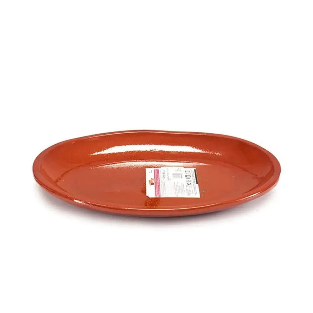 Arte Regal Clay Flat Oval Plate Brown, 35 cm