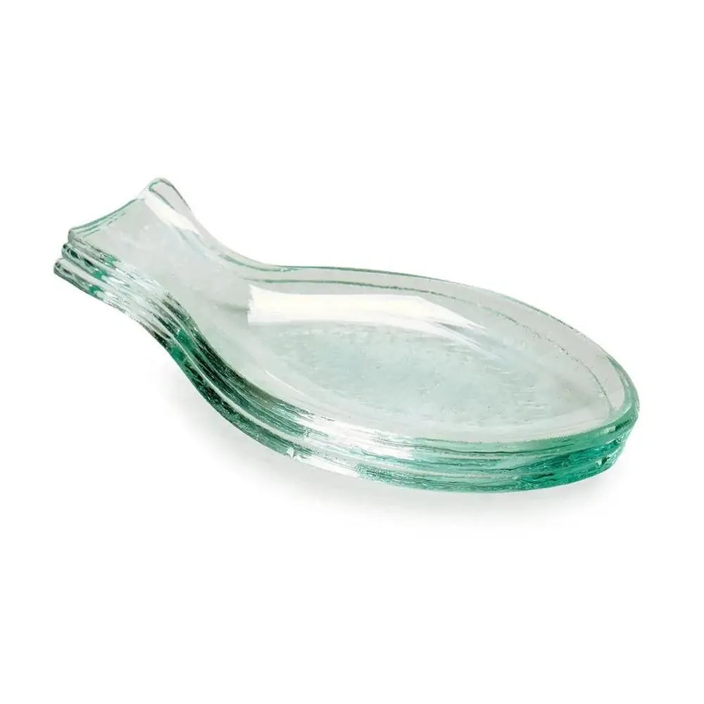 Arte Regal Glass Snack Bowl Spoon Shaped Set Clear, 4 Pieces, 12.5 cm