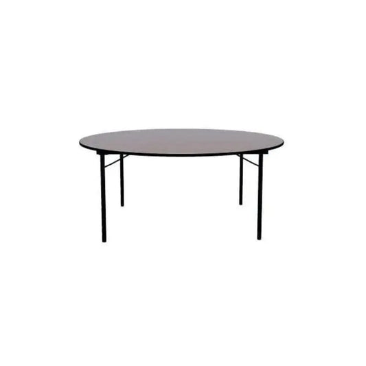 Ash Round Table (Linen-Free) Durable, Strong And Naturally Beautiful, MDF Laminated Table Tops With Black Metal Folding Legs, 150 x H 75 cm