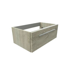 Bagnodesign M-Line Wall Mounted Storage Unit With Chrome Handle, Sand Grey Oak, 80x48.5x30 cm