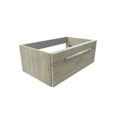 Bagnodesign M-Line Wall Mounted Vanity Basin Unit With Brushed Nickel Handle, Sand Grey Oak, 80x48.5x30 cm