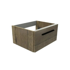 Bagnodesign M-Line Wall Mounted Vanity Basin Unit With Matt Black Handle, Tobacco Oak, 60x48.5x30 cm