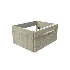 Bagnodesign M-Line Wall Mounted Vanity Basin Unit With Nickel Brushed Handle, Sand Grey Oak, 60x48.5x30 cm