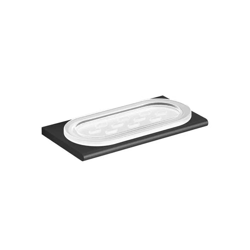 Bagnodesign Matt Black Slim Line Soap Dish Holder, 19x10x2 cm