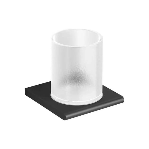 Bagnodesign Matt Black Slim Line Tumbler And Holder, 10x10x10 cm