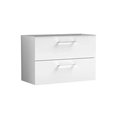 Bagnodesign White Zephyr Wall Mounted Double Drawer Vanity Unit, 80x38.3x53.9 cm