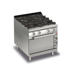 Baron 700 Series Gas Cooking Range 4 Burners on Gas Oven, Gas Power 34.9 kW, 80 x 70 x 87 cm