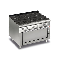 Baron 700 Series Gas Cooking Range 6 Burners on Gas Wide Oven, Gas Power 40.4 kW, 120 x 70 x 87 cm