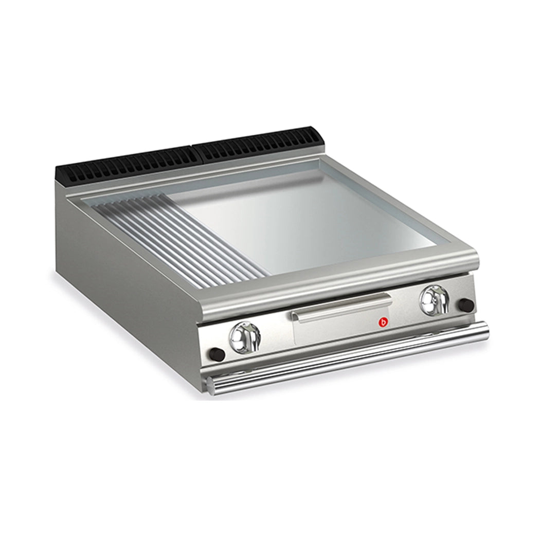 baron-q90ftt-g825-2-burner-gas-fry-top-with-2-3-smooth-1-3-ribbed-chromed-plate-21-kw-80-x-90-x-25-cm