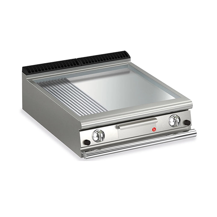 baron-q90ftt-g825-2-burner-gas-fry-top-with-2-3-smooth-1-3-ribbed-chromed-plate-21-kw-80-x-90-x-25-cm