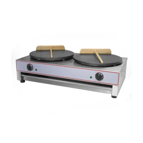 Beckers DE-2 Electric Crepe Maker With 2 Cast Iron Heating Plates, Power 2 x 3 kW