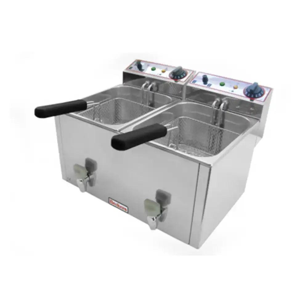 Beckers FR 8+8LT Electric Double Deep Fryer 8+8 L, Power 2 X 3 kW - HorecaStore