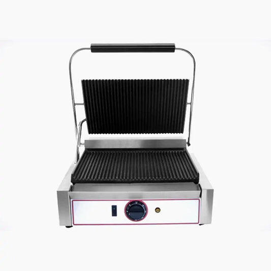 Beckers R1 Electric Single Grill Top And Bottom Ribbed Cast Iron Plates, Power 1.8 kW - HorecaStore