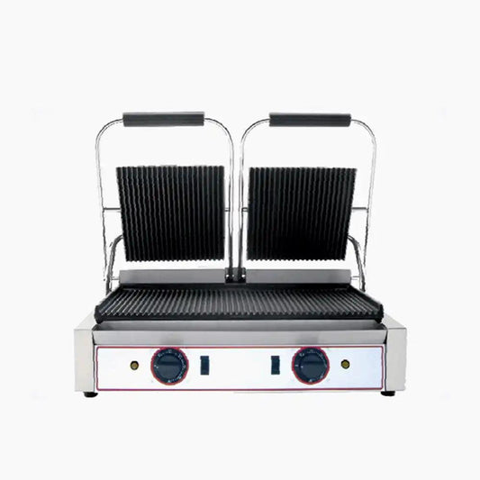 Beckers R2 Electric Double Grill Top And Bottom Ribbed Cast Iron Plates, Power 1.8 kW - HorecaStore