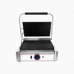 Beckers RM1 Electric Single Grill Top And Bottom Ribbed Cast Iron Plates, Power 2.2 kW