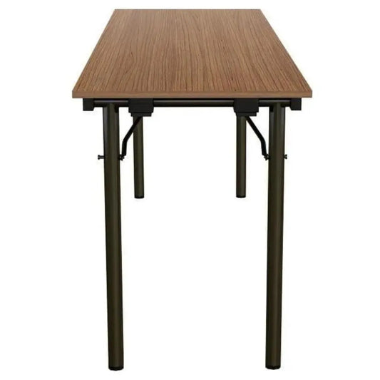 Beechwood Classroom Rectangle Table L 150 x W 60 x H 75 cm, MDF Laminated Table Tops With Black Metal Folding Legs