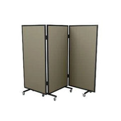 Beechwood Steel Constructed Room Divider And Screen L 250 x W 35 x H 190 cm, Locking Castors