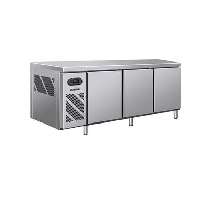 Berjaya BS2DC8/Z Electric 3 Door Under Counter Chiller With 6 Shelves 681L, Power 618-682W, 240 × 76 × 84 cm - HorecaStore