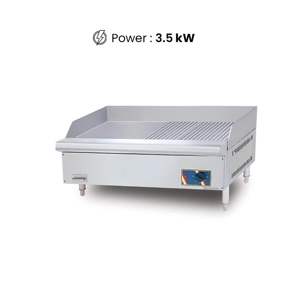 Berjaya EG5250HR-17 Electric 3500W Table Top Griddle Half Ribbed Station 3-Phase, 90 X 79 X 45.5 cm - HorecaStore