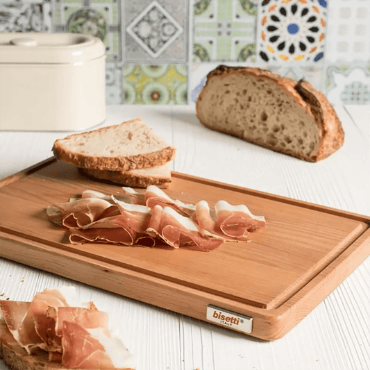 Bisetti 26301 Beechwood Tagliere Rectangle Cutting Board Medium, 40 X 25 X 2 CM - HorecaStore