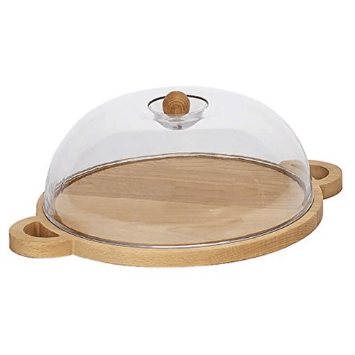 Bisetti 61301 Beechwood & Plastic Round Cheese Holder With Handle 31 X 41 X 14CM