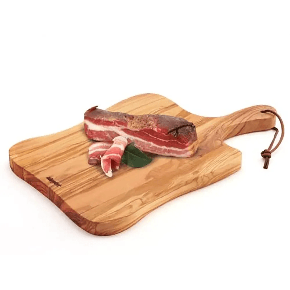 Bisetti 63003 Olive Wood Cutting Board Large Rustic, 41 X 25 X 2 CM - HorecaStore