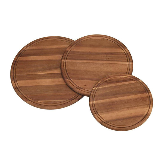 Bisetti 64001 Wood Acacia Round Cutting Board Small, Ø25CM, H1.5CM - HorecaStore